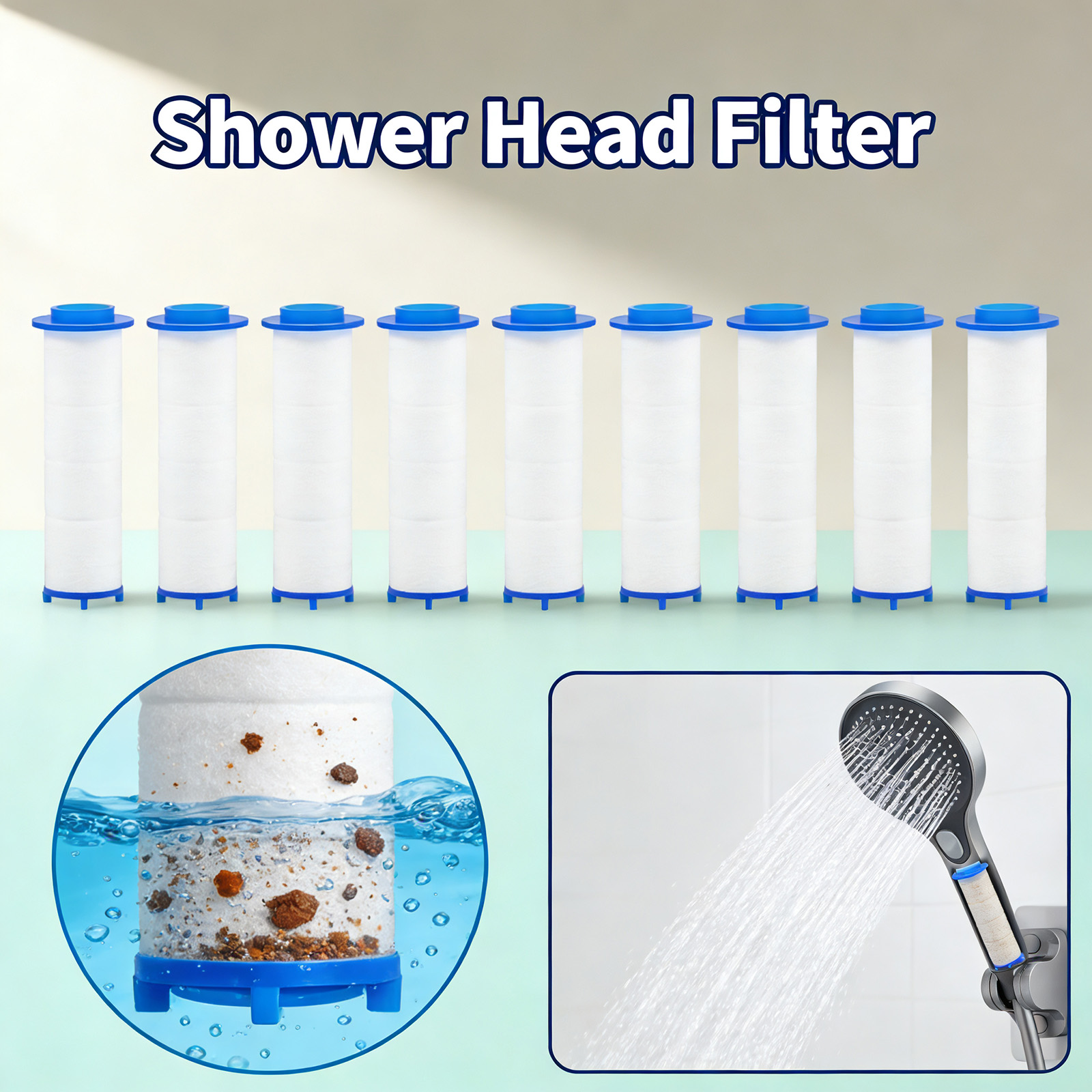 Water Filter Cartridge - 20Pcs Replacement Shower Filter Cartridge shower