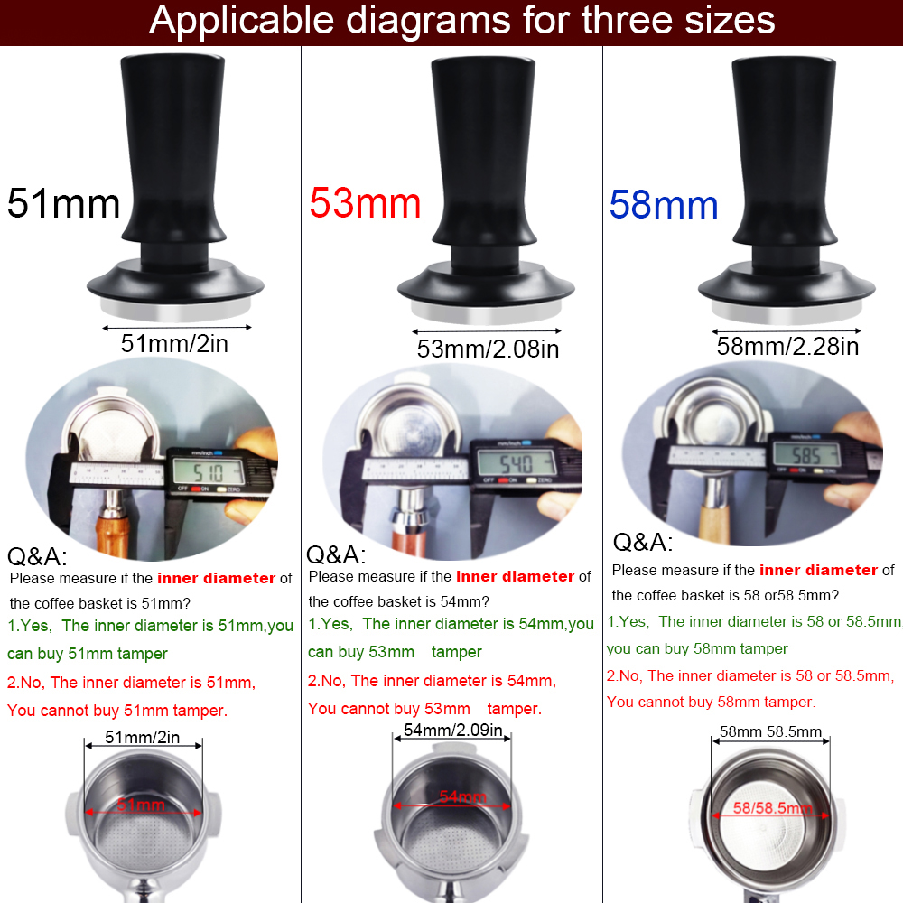 51/53/58mm Espresso Tamper, 5P - Dosing Funnel Ring 评论和价格