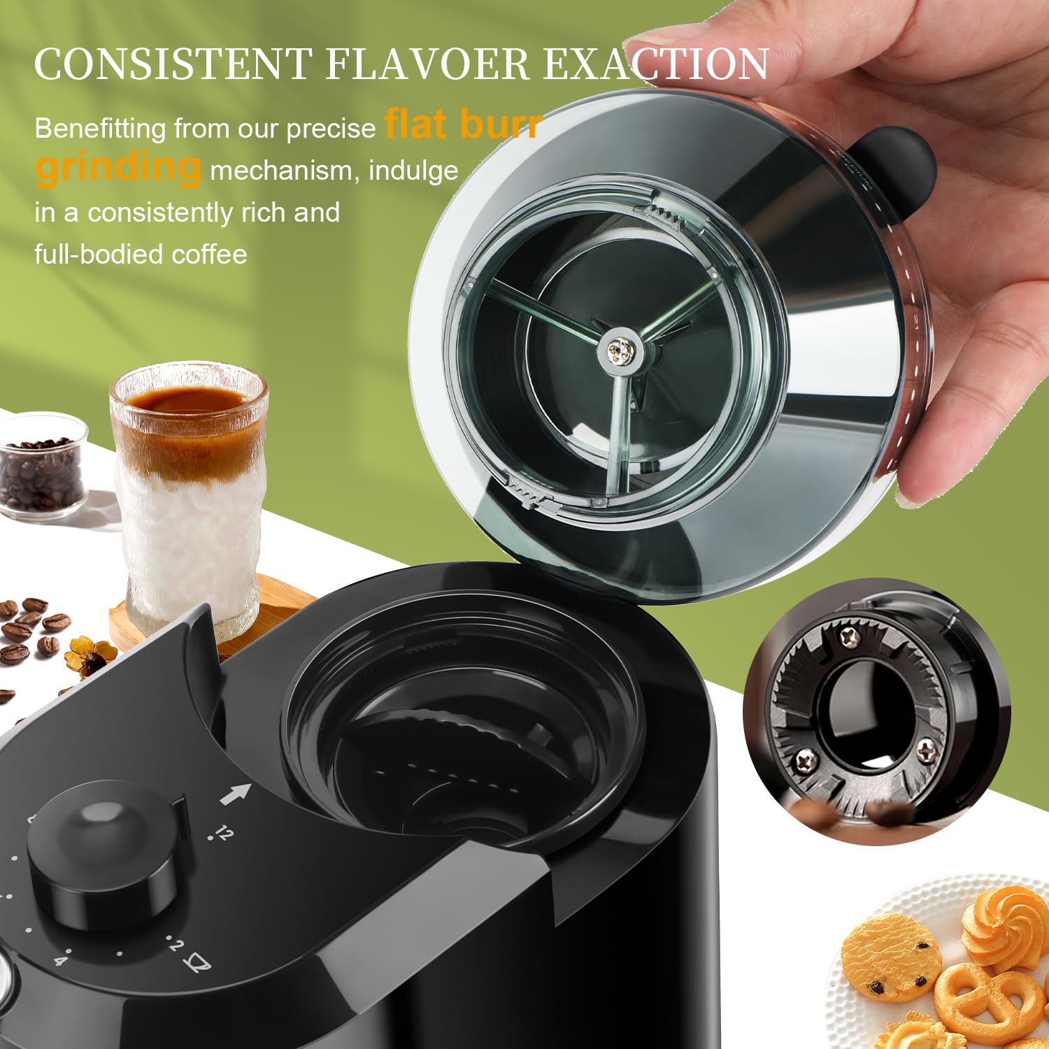 Wancle Automatic Burr Mill Cof - Coffee Grinder Burr Flat 评论和价格
