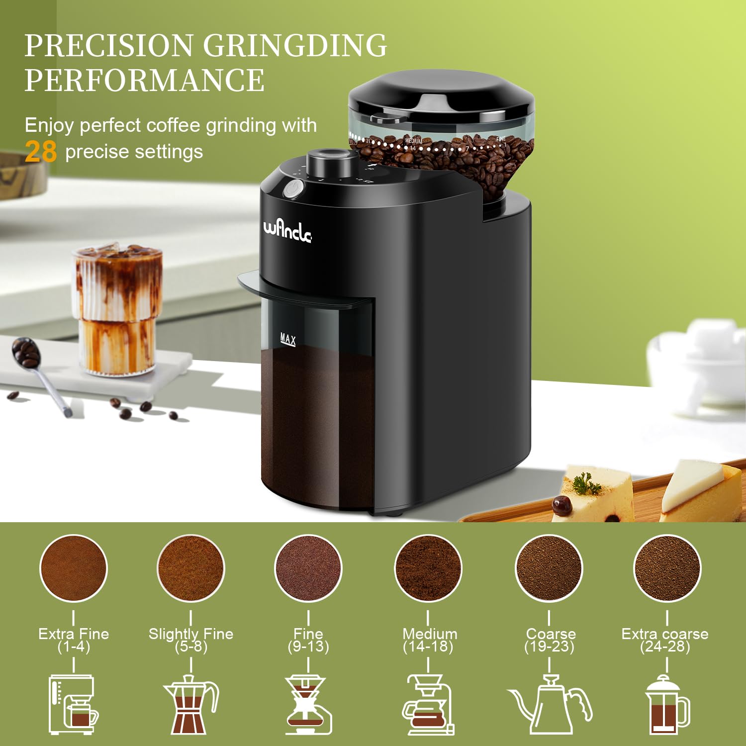 Wancle Automatic Burr Mill Cof - Coffee Grinder Burr Flat 评论和价格