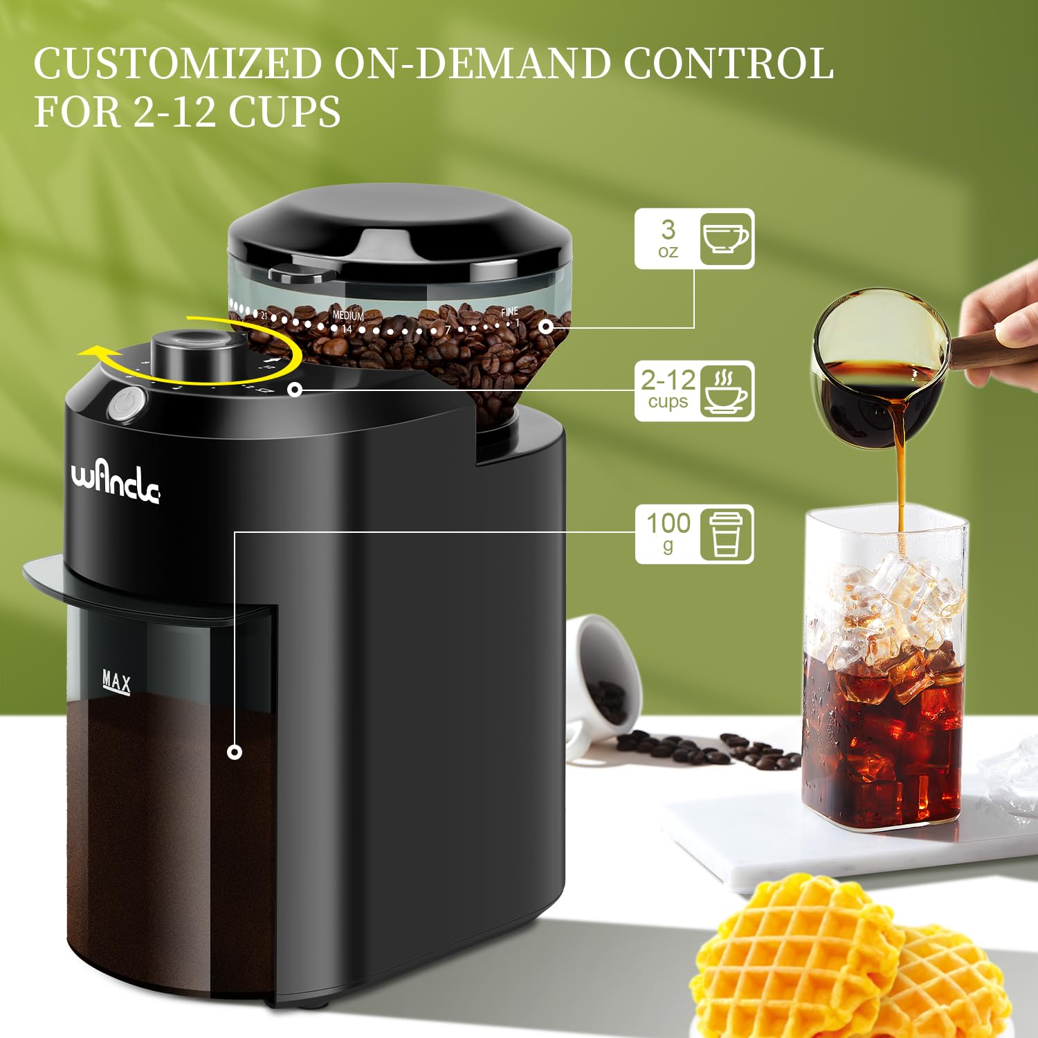 Wancle Automatic Burr Mill Cof - Coffee Grinder Burr Flat 评论和价格